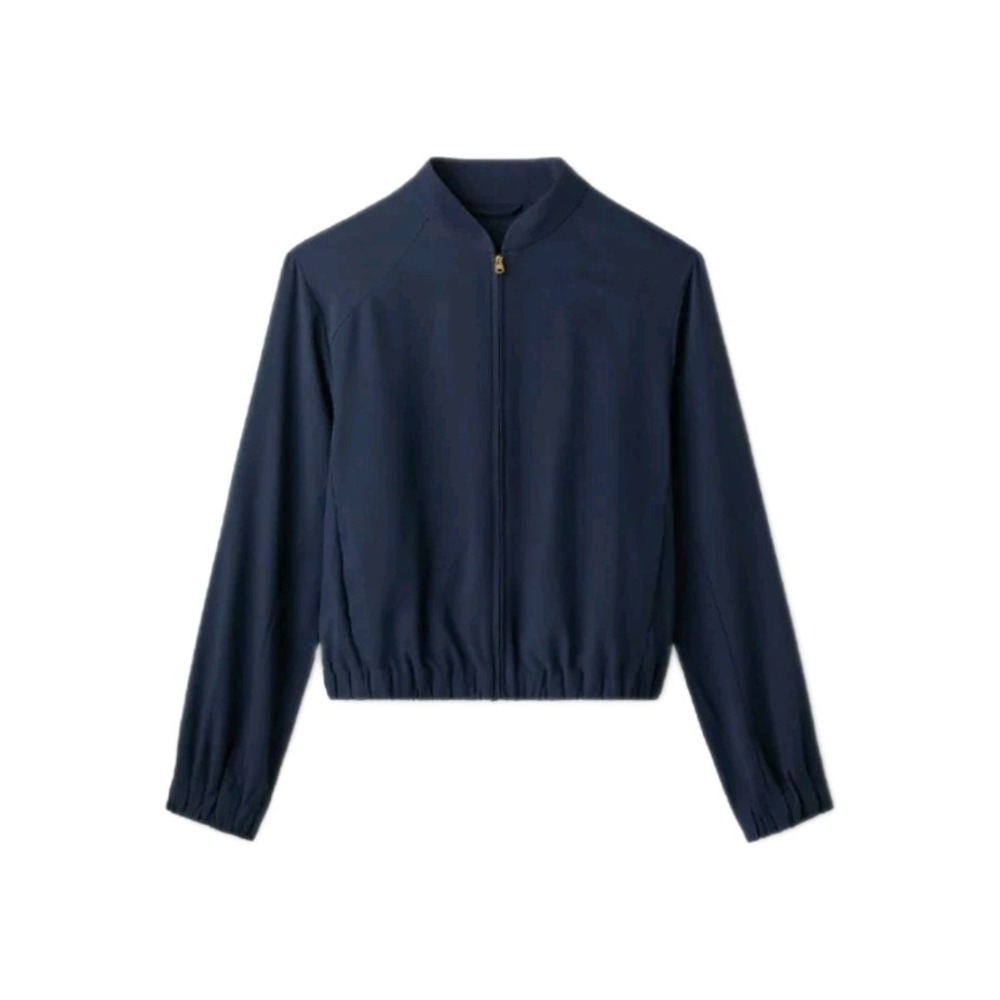 NWT RHONE Mirage Women's S Navy Cropped Full Zip Track Jacket Water Repellent
